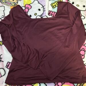 Electric Family Deep Burgundy Long Sleeve Top